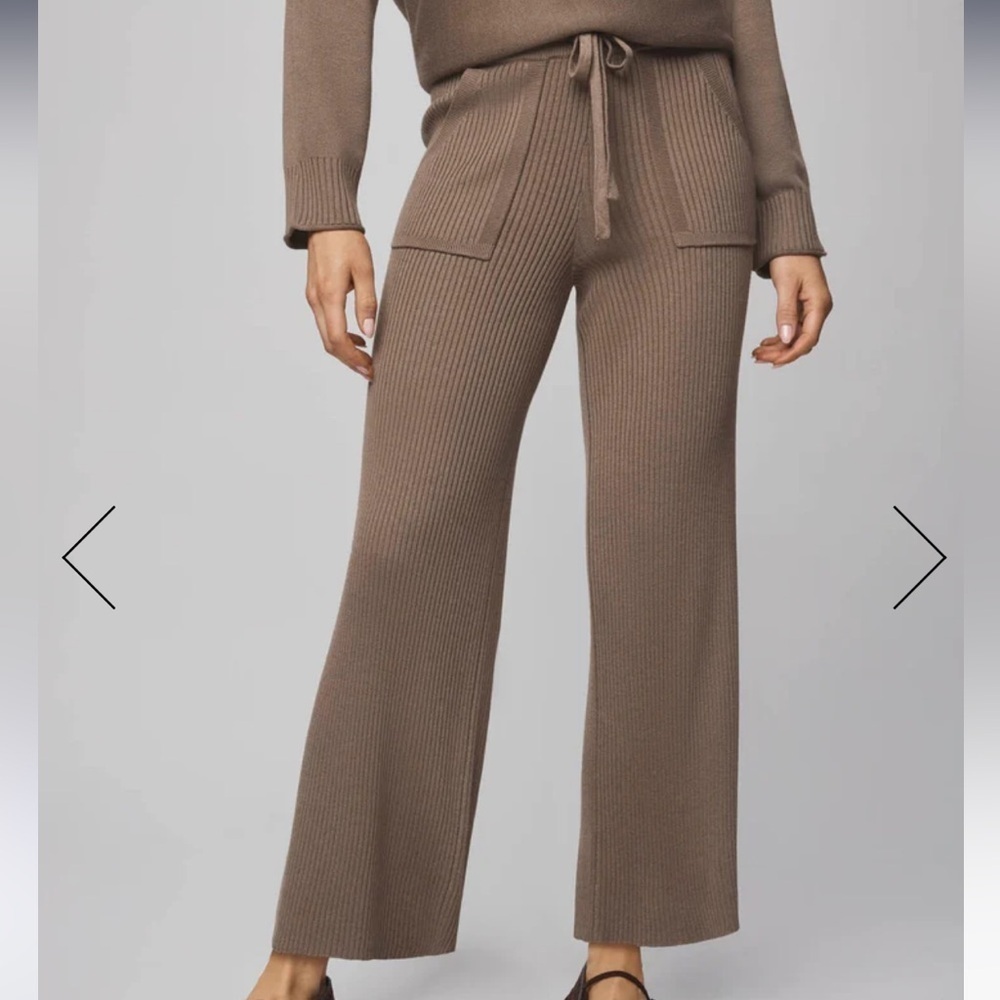 NWT Splendid Georgie Cashblend Cashmere Rib Lounge Pant Cedar Brown S